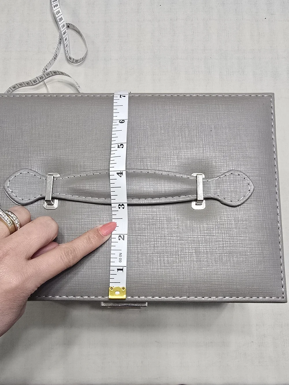 Gray Jewelry Organizer Box with Mirror - Brand Unspecified